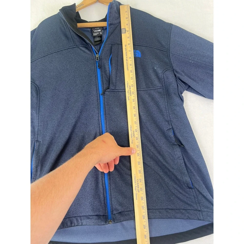 The North Face Full Zip Fleece Jacket Mens XXL Blue‎ Good Heathered Mock Neck
